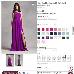 Vera Wang Bridesmaid Dress Size 10, Chassis color